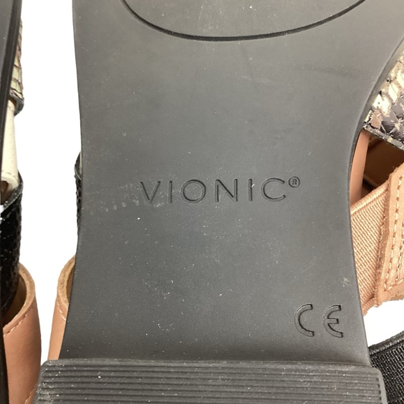 NWOT Vionic Kendra Ray Snakeskin Print Leather Sandal - Picture 8 of 11